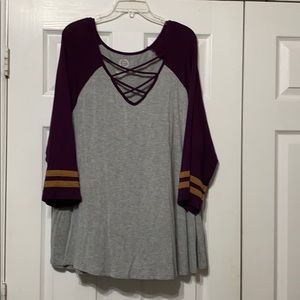 Grey and Purple Blouse